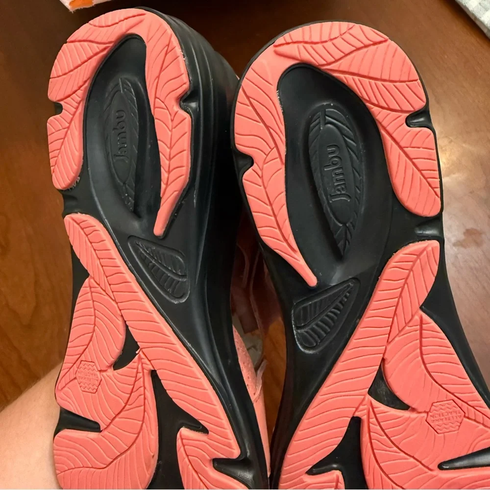 Jambu Women's Coral pink Belize closed toe wedge sandals size 11 - Picture 5 of 6